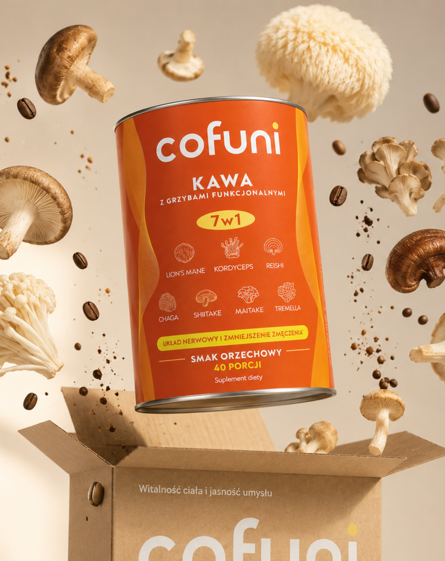 Cofuni – kawa z grzybami funkcjonalnymi