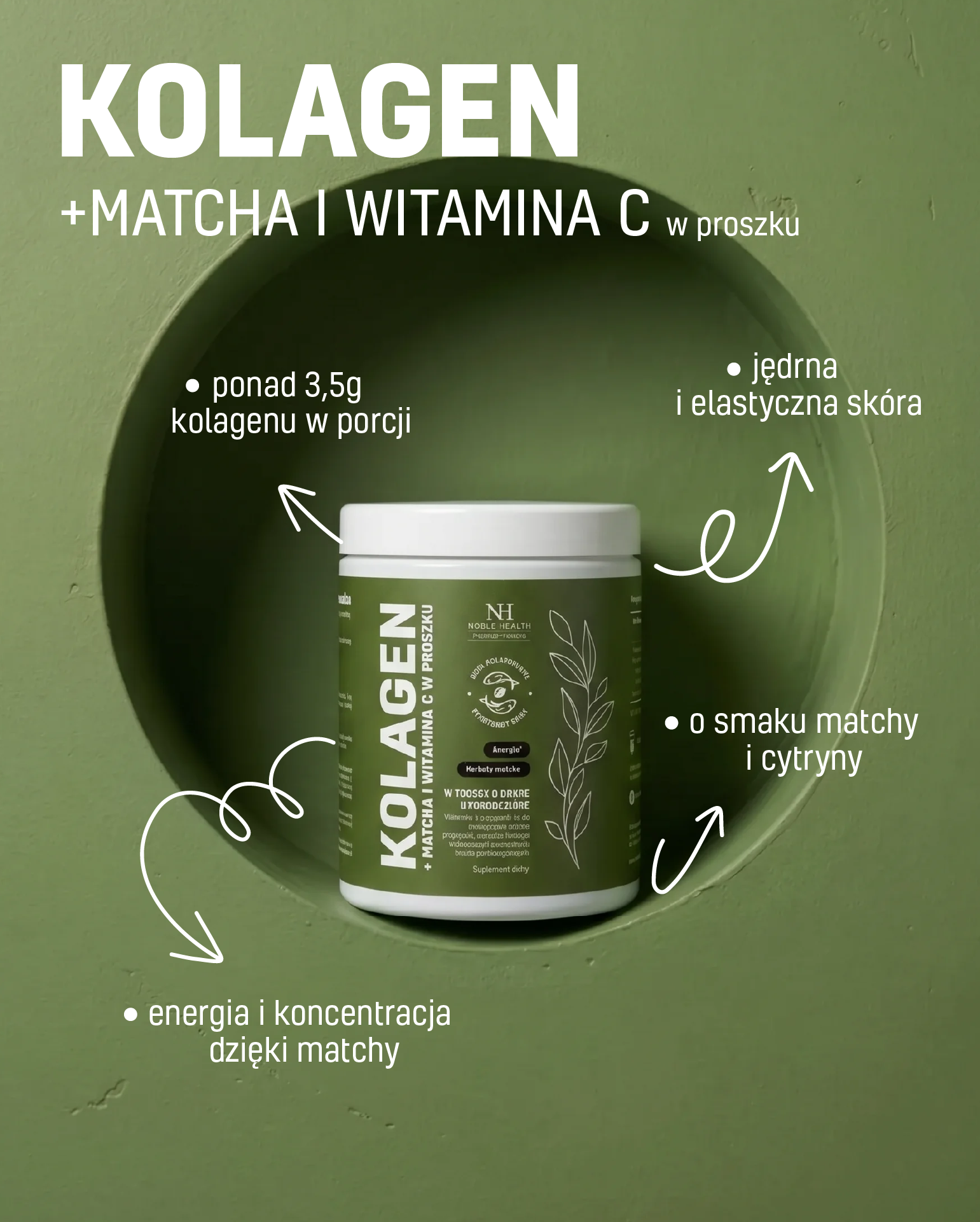 Kollagen + Matcha und Vitamin C-Pulver – dem Wohlbefinden zuliebe